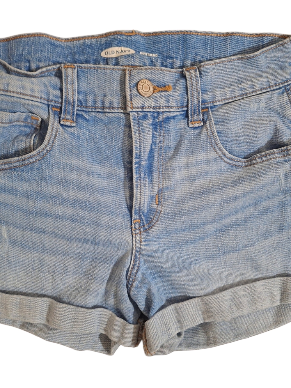 Old Navy Light Wash Denim Boyfriend  Rolled Hem Shorts